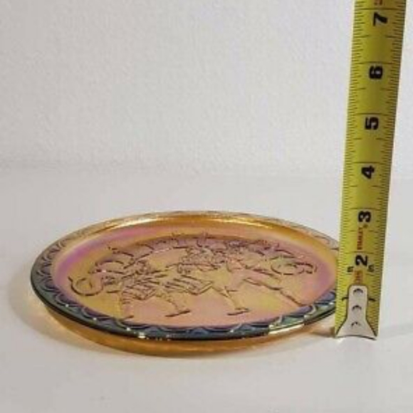 Marigold Carnival Glass Plate Spirit of '76 Patriotic Bicentennial 1776 - 1976 - Picture 4 of 4